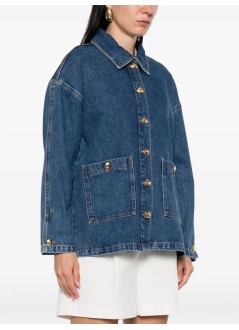 anine bing outerwear mujer luca jacket - a0110856whd36 washed blue