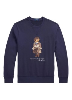 polo ralph lauren sweater manlscnm4-long sleeve-sweatshirt - 710980305001 fa25 faded blue hrtg bear