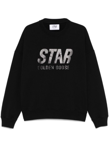 golden goose sweater womanstar unisex boxy crewneck sweatshirt cotton fleece with sol - gup01992p001803 90100