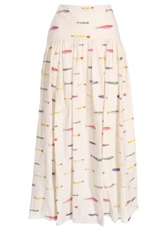 staud falda mujer procida linen skirt - r25p6147pl psri