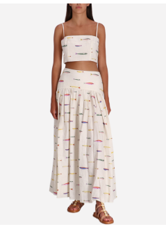 staud falda mujer procida linen skirt - r25p6147pl psri