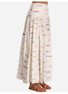 staud falda mujer procida linen skirt - r25p6147pl psri