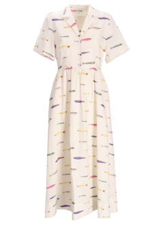 staud vestido mujer meryl linen dress - r25p2181pl psri