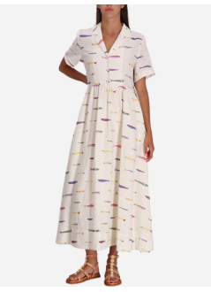 staud vestido mujer meryl linen dress - r25p2181pl psri