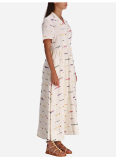 staud vestido mujer meryl linen dress - r25p2181pl psri