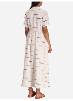staud vestido mujer meryl linen dress - r25p2181pl psri