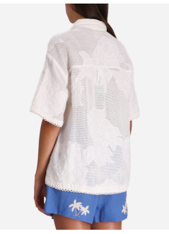 farm rio camiseria mujer white flower shirt - 336811 l0036