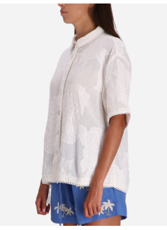 farm rio camiseria mujer white flower shirt - 336811 l0036