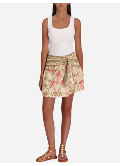 farm rio skirt womanpalm dream off white double waistband mini skirt - 335744 25070
