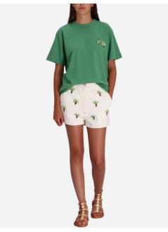 farm rio short pant womanembroidered coconut off white tree shorts - 346953 l0025