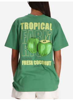farm rio top womantropical coconut relaxed t shirt - 336498 l0013