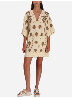 farm rio dress womancoconut tree tapestry tunic mini dress - 336598 l0029