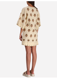 farm rio dress womancoconut tree tapestry tunic mini dress - 336598 l0029
