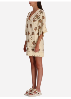 farm rio dress womancoconut tree tapestry tunic mini dress - 336598 l0029