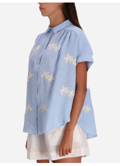 benaras by citrus camiseria mujer thread palm top - be 24839 lt blue
