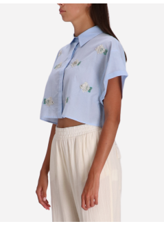 benaras by citrus shirt womancotton fish top bondi - be 24834 lt blue