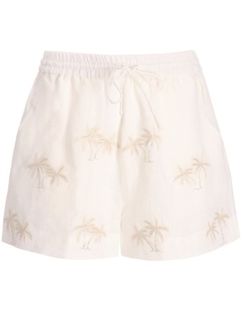 benaras by citrus short pant womanthreads palm mini shorts - be 24830 natural