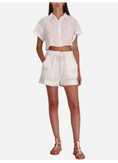 benaras by citrus short pant womanthreads palm mini shorts - be 24830 natural