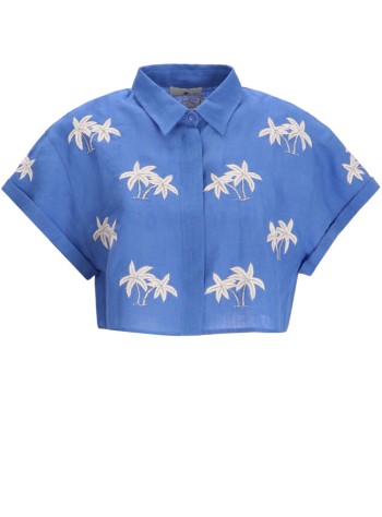 benaras by citrus shirt womanbondi palm short shirt - be 24673 serena blue