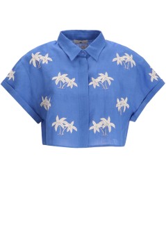 benaras by citrus shirt womanbondi palm short shirt - be 24673 serena blue