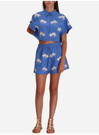 benaras by citrus shirt womanbondi palm short shirt - be 24673 serena blue 2
