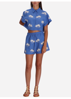benaras by citrus shirt womanbondi palm short shirt - be 24673 serena blue