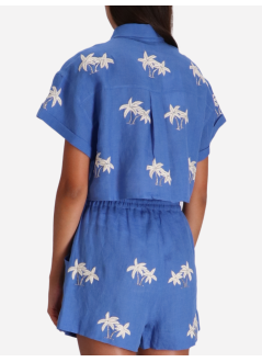 benaras by citrus shirt womanbondi palm short shirt - be 24673 serena blue