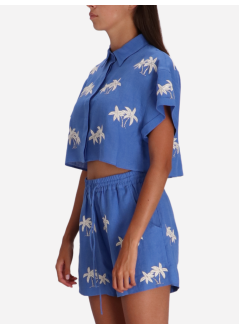 benaras by citrus shirt womanbondi palm short shirt - be 24673 serena blue