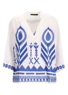 greek archaic kori blusa mujer blouse feather 3 4 sleeve - s25k241494 1105