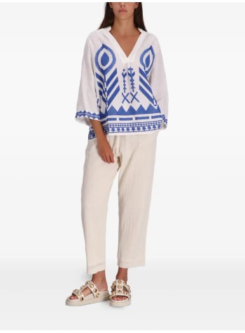 greek archaic kori blusa mujer blouse feather 3 4 sleeve - s25k241494 1105 2