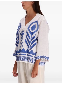 greek archaic kori blusa mujer blouse feather 3 4 sleeve - s25k241494 1105