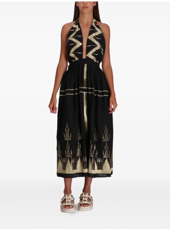 greek archaic kori vestido mujer dress long roots halterneck - s25k430393 4201 2