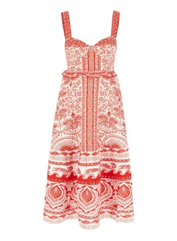 farm rio dress womanriver ride red midi dress - 336274 25090
