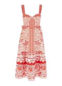 farm rio dress womanriver ride red midi dress - 336274 25090