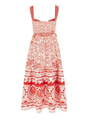 farm rio dress womanriver ride red midi dress - 336274 25090 2