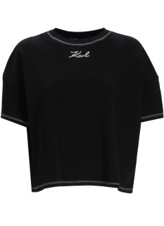 karl lagerfeld top mujer contrast stitch t shirt - a3w17019 999