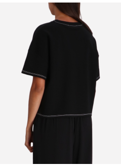karl lagerfeld top mujer contrast stitch t shirt - a3w17019 999