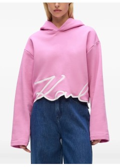 karl lagerfeld sudadera mujer karl signature hem hoodie - a4w20039 2aw