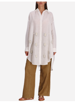 benaras by citrus shirt womanlong shirt turtle - be 24224 white
