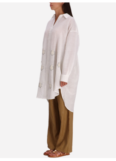benaras by citrus shirt womanlong shirt turtle - be 24224 white