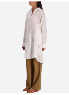benaras by citrus shirt womanlong shirt turtle - be 24224 white