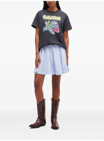 ganni top womanbasic cotton jersey neon puppy  t shirt - t4333 252 2