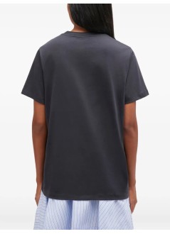 ganni top mujer basic cotton jersey neon puppy  t shirt - t4333 252