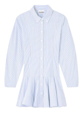 ganni vestido mujer stripe cotton buttoned mini dress - w1101 01m
