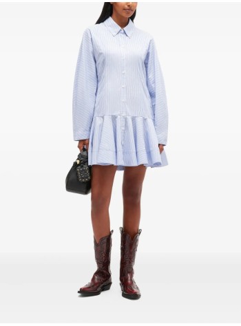 ganni vestido mujer stripe cotton buttoned mini dress - w1101 01m 2