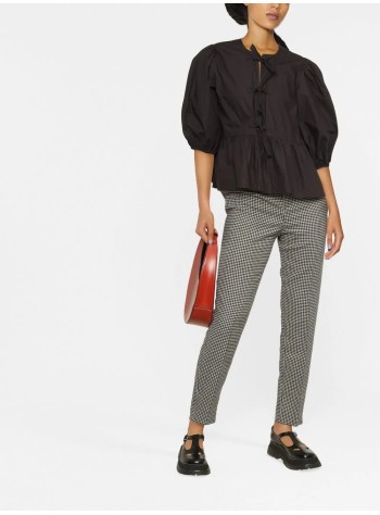 ganni blusa mujer cotton poplin peplum blouse - f7364 099 2