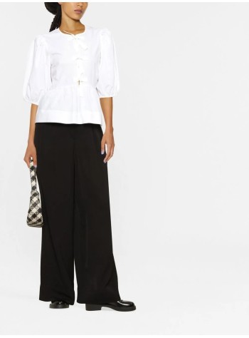 ganni blusa mujer cotton poplin peplum blouse - f7364 151 2