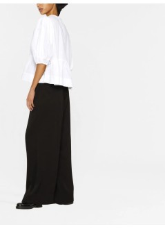 ganni t-shirt womancotton poplin peplum blouse - f7364 151