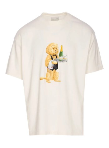 drôle de monsieur camiseta hombre le t-shirt poodle - its271co002ow off white