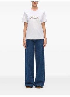 karl lagerfeld top womansignature sequins t shirt - a4w17052 100
